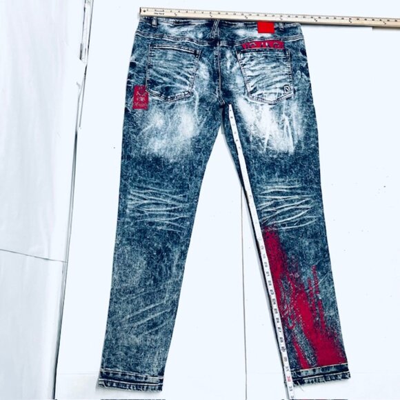 A Set Y2K STREETWEAR EMBROIDED Dreamland Denim Jeans Mens 3XL TOP,  Bot  JEAN 38 - Picture 5 of 16